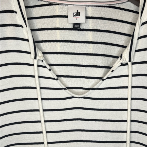 Cabi Relax Game Day Black & White Stripe Pullover Oversized Top - Small - Picture 2 of 6